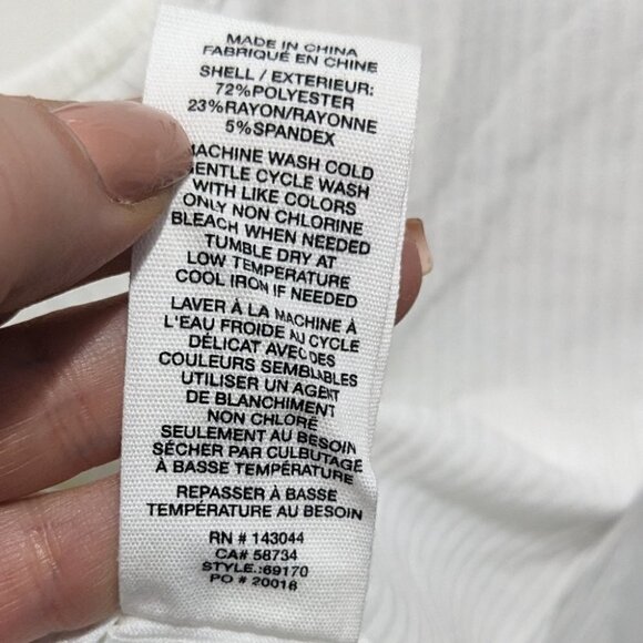 Avec Les Filles | Ribbed Scoop Neck Thong Bodysuit in White - Picture 9 of 10